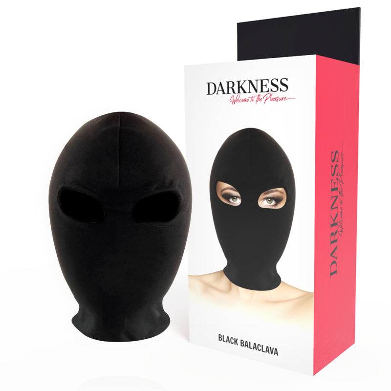 Darkness – Masque de soumission spandex noir Darkness Antre de Nyxa