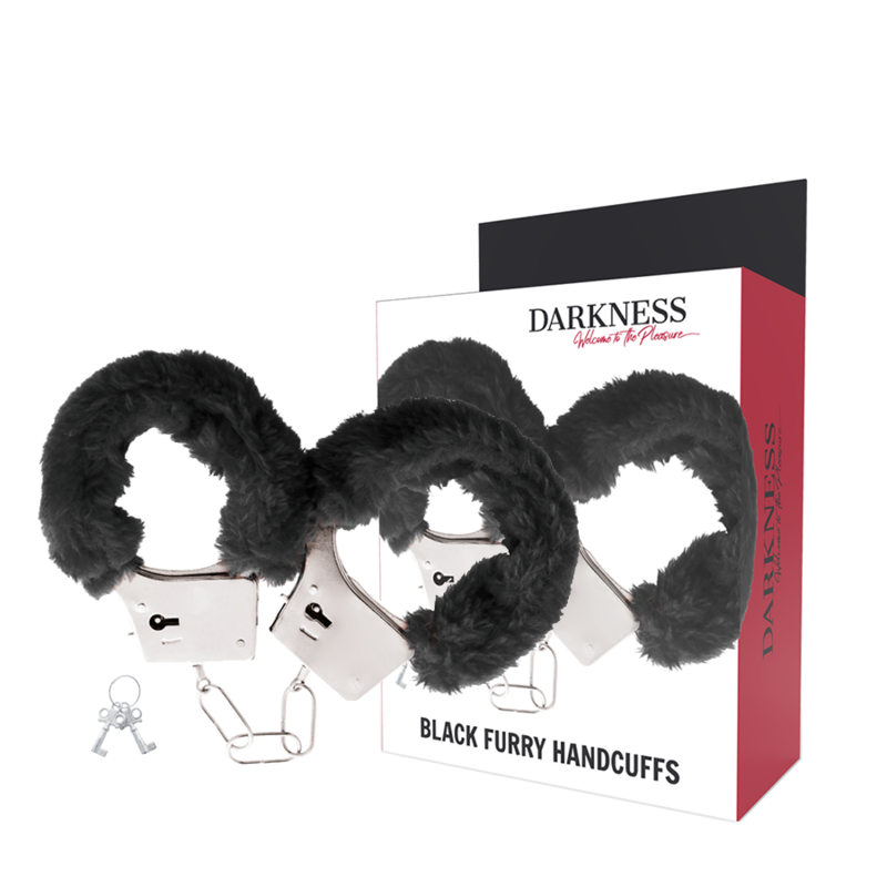 Darkness – Menottes métal doublées noires Darkness Antre de Nyxa
