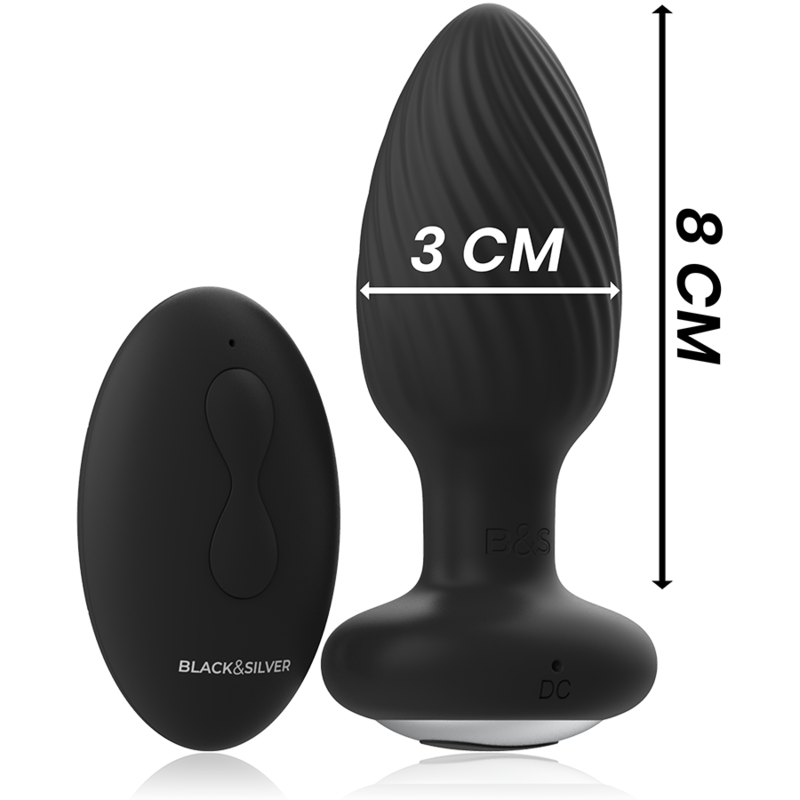 Plug anal rotatif télécommandé – Wells Plug – BlackSilver