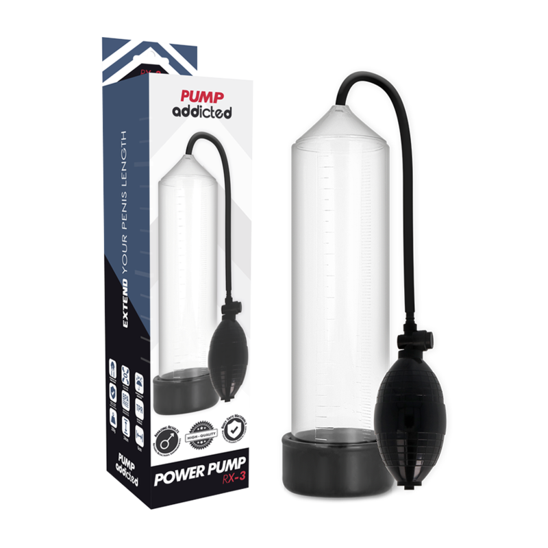 Pompe à pénis RX3 – Addicted Toys – Cylindre transparent – Compacte