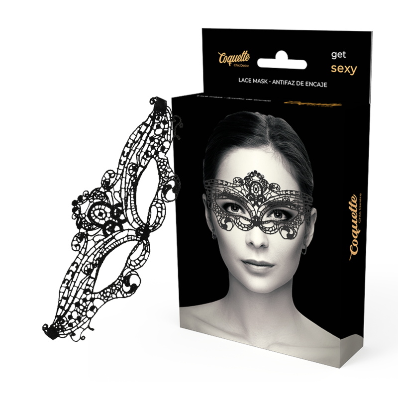 Coquette Chic Désir – Masque en fine dentelle noire – Vision réduite & éveil des sens