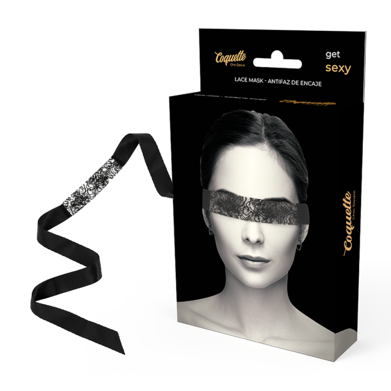Coquette Chic Désir – Masque en dentelle avec ruban – Vision tamisée & éveil des sens