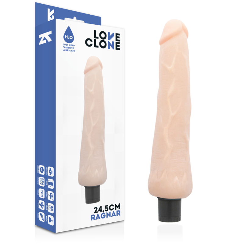 Vibromasseur autolubrifiant Ragnar – Loveclone – 24,5 cm