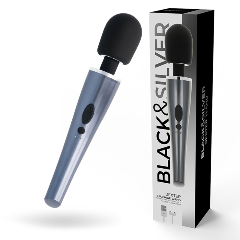 Masseur Dexter – Black&Silver – Baguette de massage puissante Black&Silver Antre de Nyxa