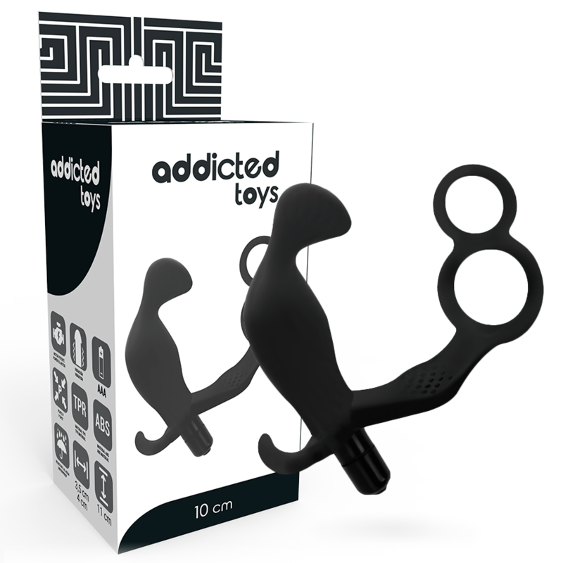 Plug anal avec double anneau pénis et testicules – Addicted Toys