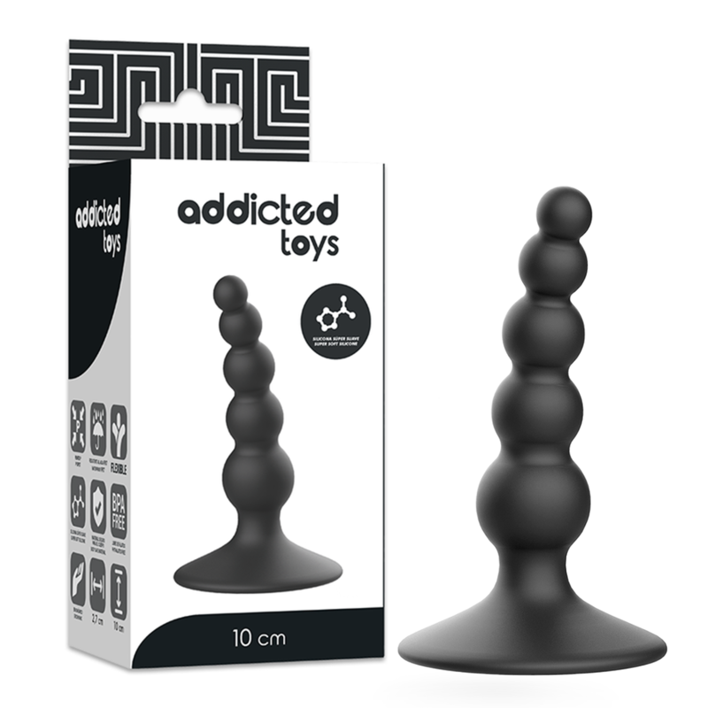 Plug anal – Addicted Toys – 10 cm – Silicone noir