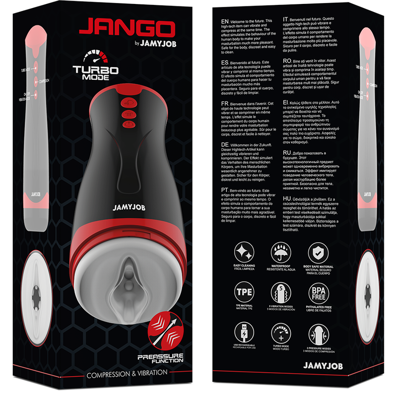 Masturbateur Jango – Jamyjob – Compression & vibration – Rechargeable Jamyjob Antre de Nyxa