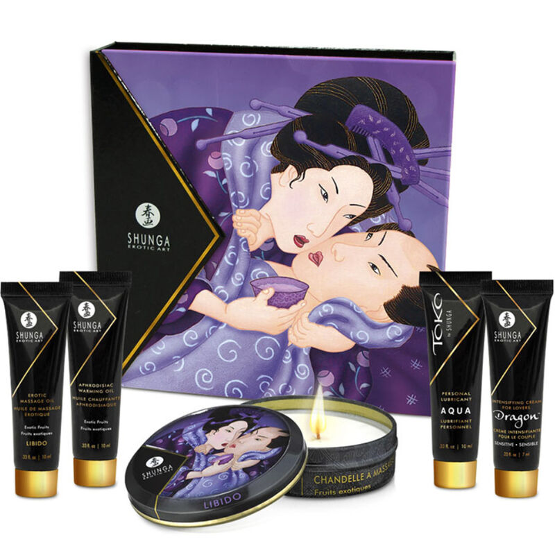 Shunga – Coffret Fruits Exotiques Secrets Geisha – 5 produits Shunga Antre de Nyxa