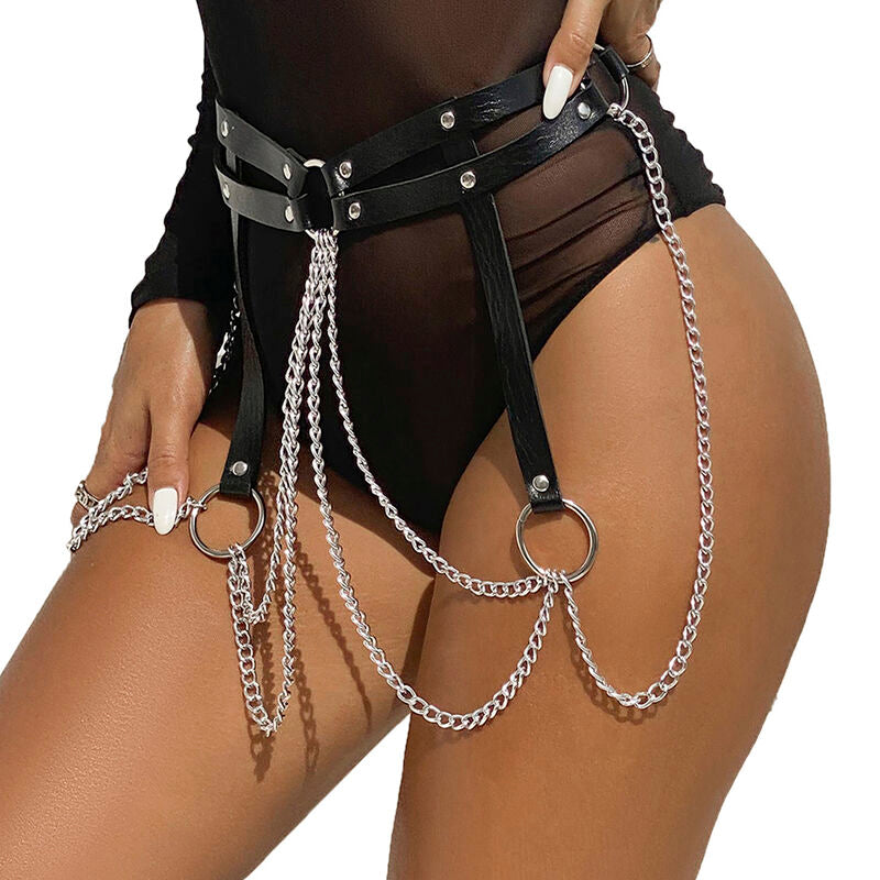 Subblime – Ceinture chaîne noire avec anneaux Subblime Antre de Nyxa