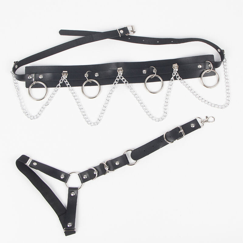 Subblime – Harnais ceinture et jarretières avec chaînes et anneaux Subblime Antre de Nyxa