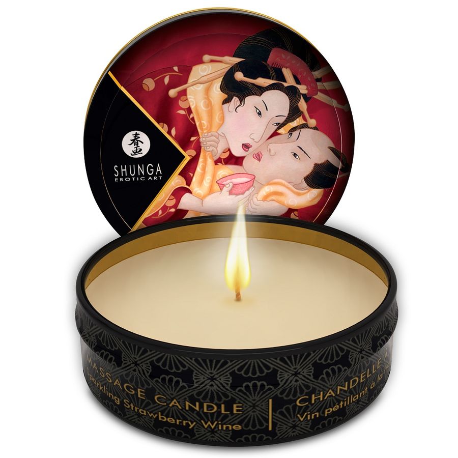 Shunga – Mini Caresse aux Chandelles Fraises & Cava – 30 ml
