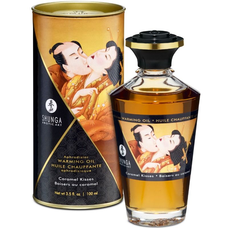 Shunga – Huile massage chaleur Caramel – 100 ml Shunga Antre de Nyxa