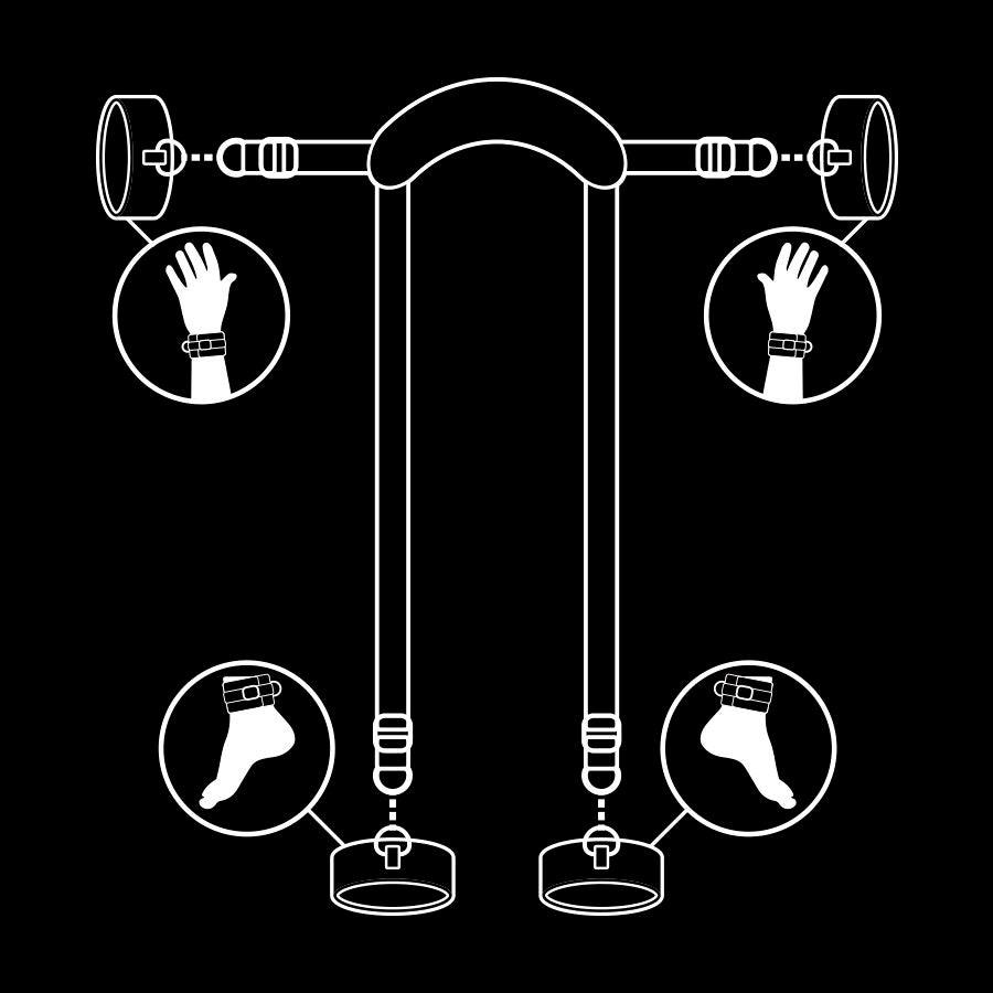 Fetish Submissive – Position Maître avec 4 menottes néoprène