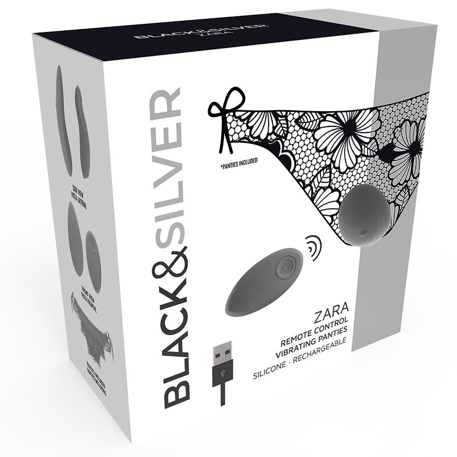 Stimulateur Zara à télécommande – Black&Silver – Avec culotte offerte