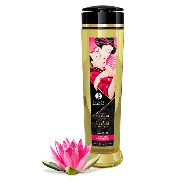 Shunga – Huile de massage Sweet Lotus – 240 ml Shunga Antre de Nyxa
