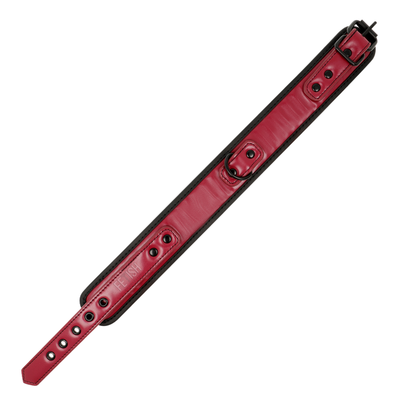 Fetish Submissive – Collier et chaîne en cuir avec doublure néoprène