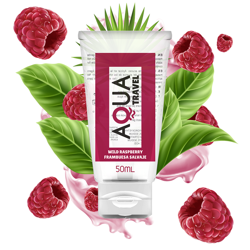 Aqua Travel – Lubrifiant à base d’eau goût framboise sauvage – Format 50 ml