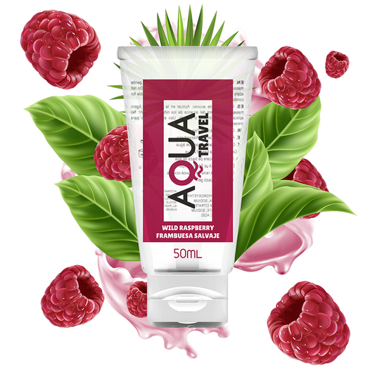 Aqua Travel – Lubrifiant à base d’eau goût framboise sauvage – Format 50 ml