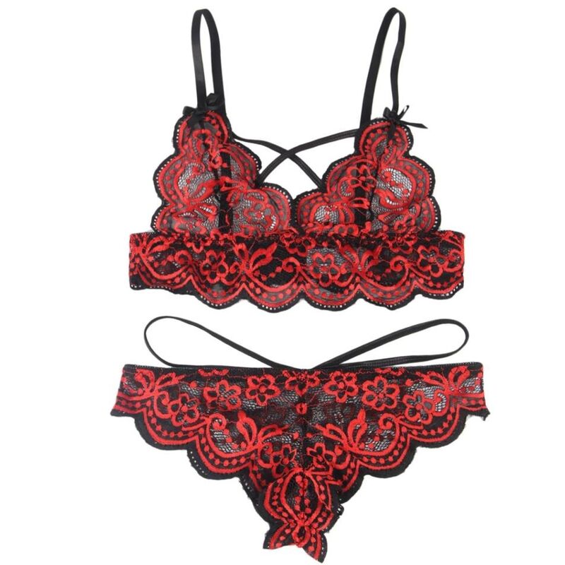 Subblime – Ensemble dentelle rouge et noire deux pièces
