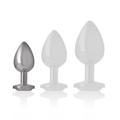 Intense – Plug anal métal & cristal d’argent