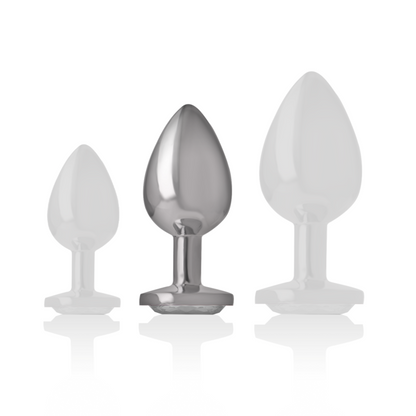 Intense – Plug anal métal & cristal d’argent