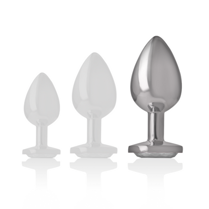 Intense – Plug anal métal & cristal d’argent