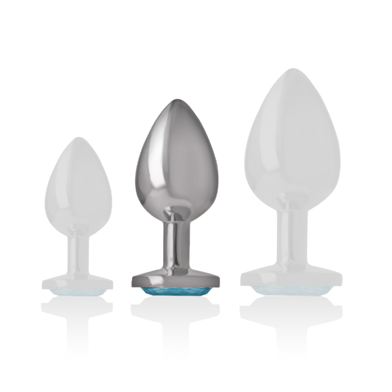 Intense – Plug anal métal & cristal bleu