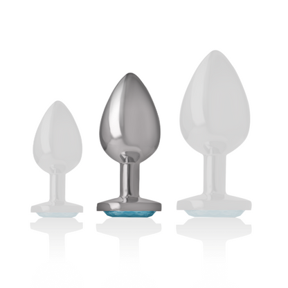 Intense – Plug anal métal & cristal bleu