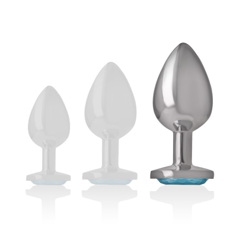 Intense – Plug anal métal & cristal bleu