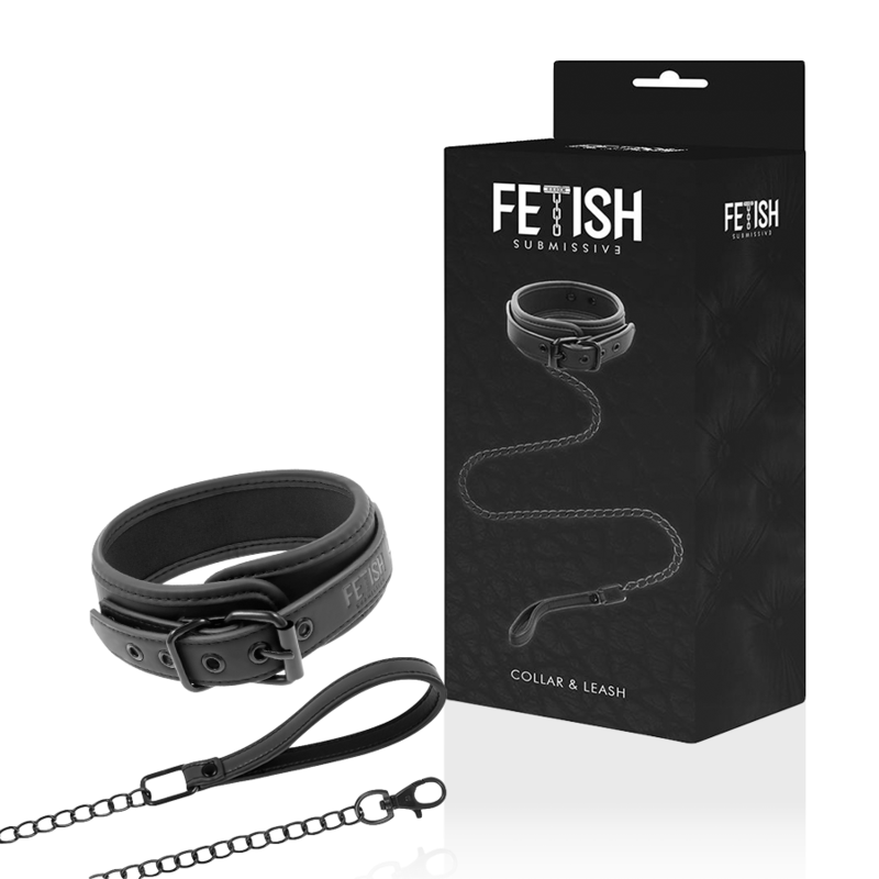 Fetish Submissive – Collier chaîne doublure néoprène