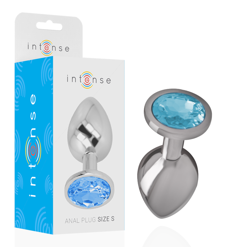 Intense – Plug anal métal & cristal bleu