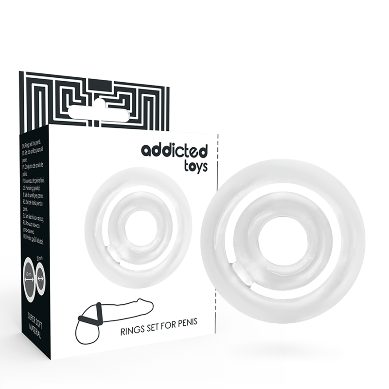 Potenz C-Ring – Addicted Toys – Ensemble d’anneaux péniens transparents