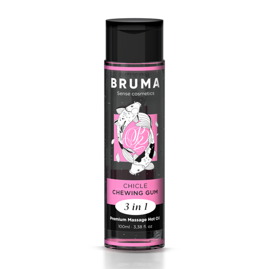 Bruma – Huile de massage premium effet chaleur – Saveur Gomme – 3-en-1 – 100 ml