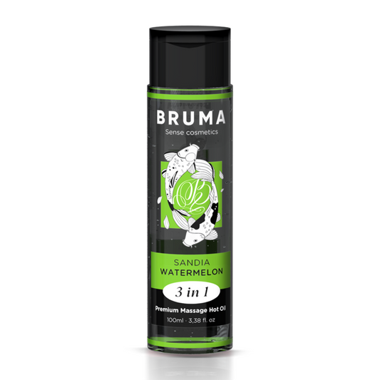 Bruma – Huile de massage premium effet chaleur – Saveur Pastèque – 3-en-1 – 100 ml
