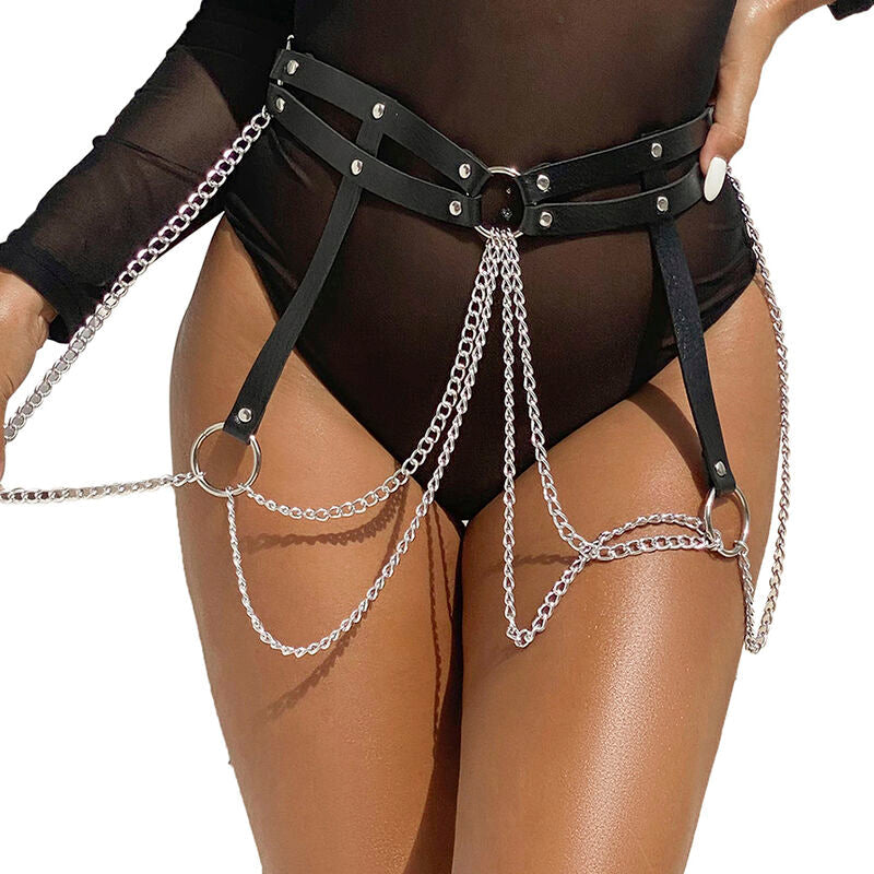 Subblime – Ceinture chaîne noire avec anneaux Subblime Antre de Nyxa