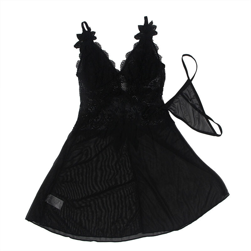 Subblime – Babydoll tulle dentelle fleur noir
