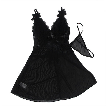 Subblime – Babydoll tulle dentelle fleur noir