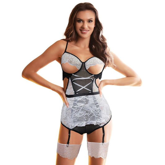 Subblime – Déguisement sexy de servante avec body corset et jarretière Subblime Antre de Nyxa