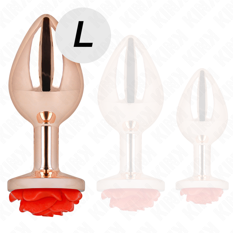 Kink – Plug anal or rose & rouge – Acier inoxydable