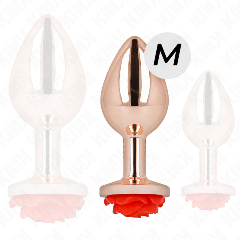 Kink – Plug anal or rose & rouge – Acier inoxydable
