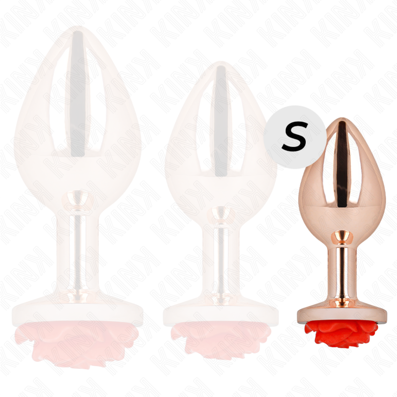 Kink – Plug anal or rose & rouge – Acier inoxydable