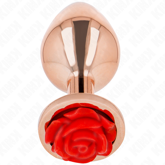 Kink – Plug anal or rose & rouge – Acier inoxydable