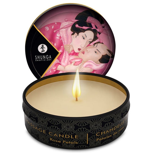 Shunga – Bougie de massage Mini Caress Roses – 30 ml