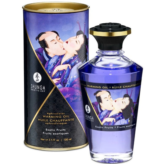 Shunga – Huile de massage effet thermique Fruits Exotiques – 100 ml