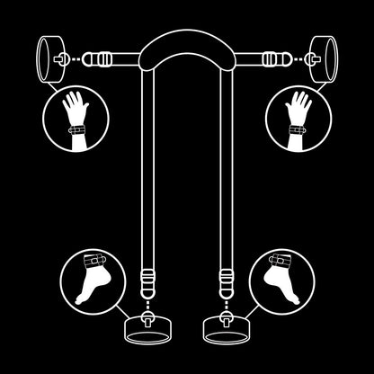 Fetish Submissive – Position Maître avec 4 menottes néoprène