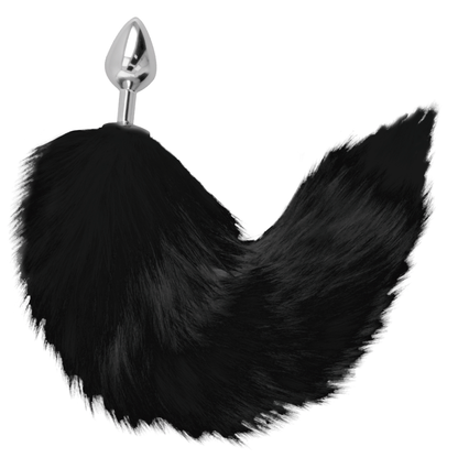 Darkness – Plug anal avec queue noire –  Métal 8 cm