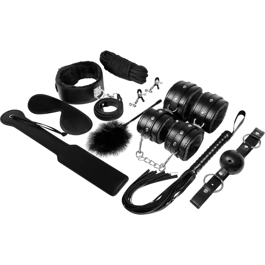 Kit BDSM série noire – Experience – 10 accessoires – Élégance et contrôle