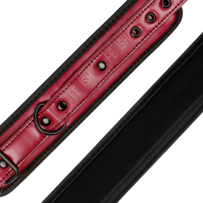 Fetish Submissive – Menottes de cheville en cuir avec doublure néoprène